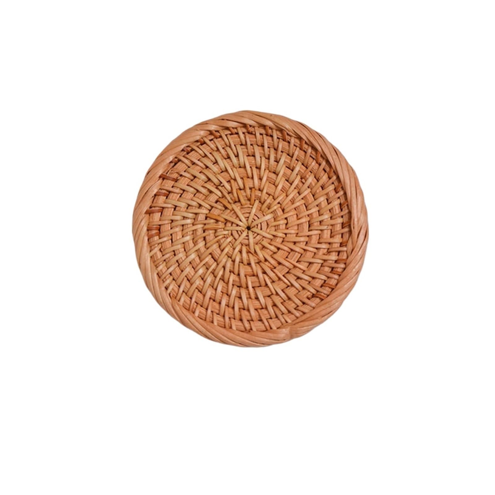 GrassWoven Placemat, 4 Rattan Woven Heat Insulation Placemats, Multiple Sizes For Dining Table(10cm)