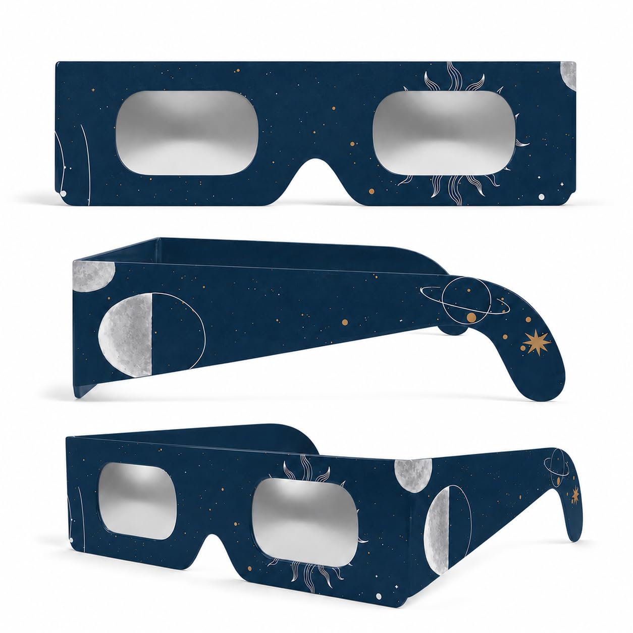 Pack 2/6/12/50, Gafas para eclipse solar, montura 45 mm, se usan sobre la mayoría de gafas de vista, probadas EN ISO 12312-2:2015, marcado CE para observación solar segura – Astro