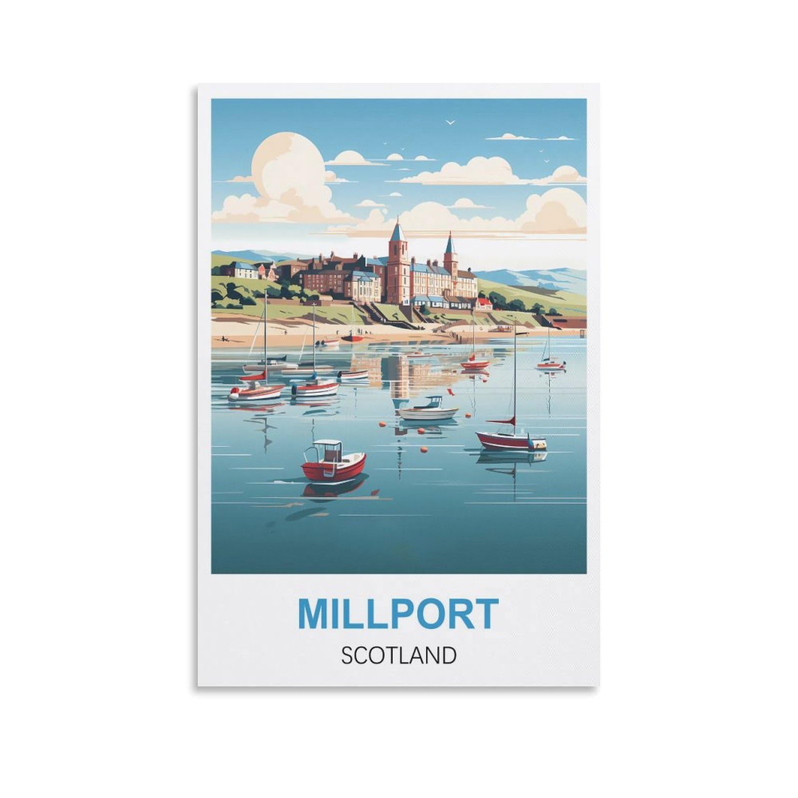EZMLFA 5D Diamond Art Kits for Beginner,Millport Scotland,Beginners,DIY Full Round Drill Diamond Dot Gem Art Kits for Adults,Crafts for Decor 50x60cm