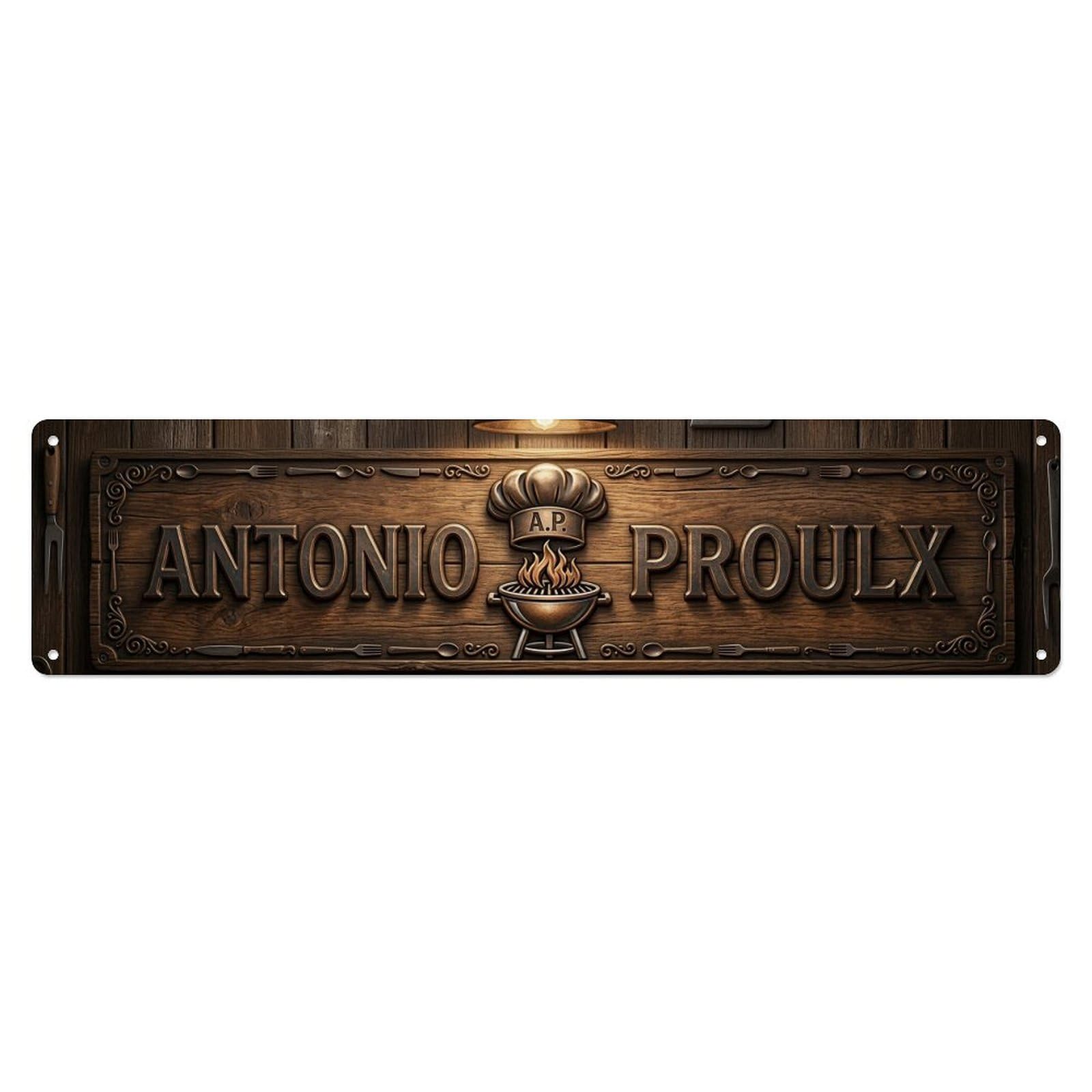 Okahys 4X16inch(10X40cm) Bbq Barbecue Zone Chef Paradise Vintage Metal Tin Sign