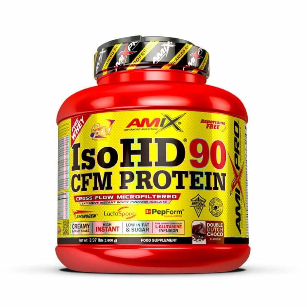 AMIX - Proteína Aislada de Suero en Polvo - Iso HD 90 en Formato de 1,8 kg - Ayuda a Aumentar la Masa Muscular - Mejora el Rendimiento Muscular - Sabor a Doble Chocolate Blanco