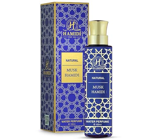 Hamidi Natural Water Perfume Spray 100 ml/ 3.4 oz Alcohol Free Fragrance Natural Extracted Oil (Musk)