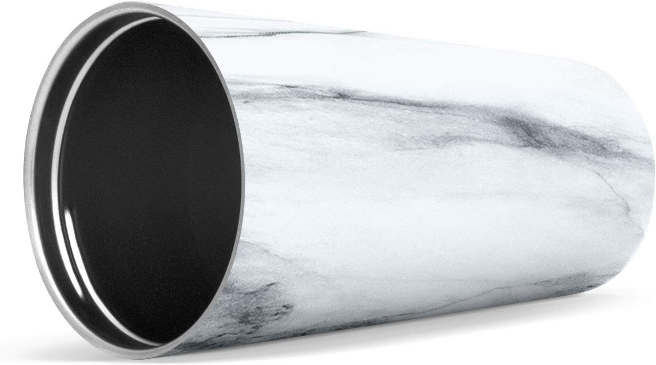 Personalized Gift Tumbler Custom Classic 16oz - Clear Lid Pattern: Carrara Marble