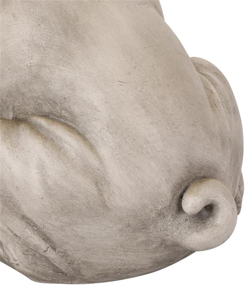 Noble House Delamore Outdoor French Bulldog Garden Statue in Gray