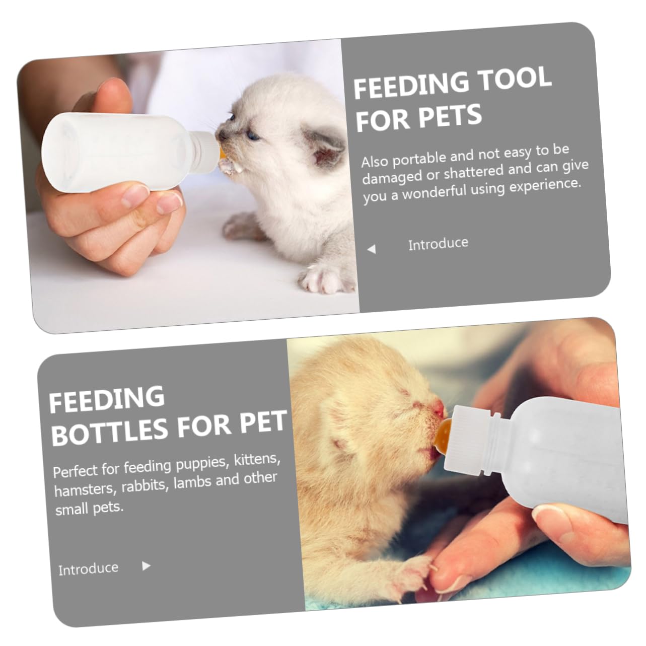 Levemolo Puppy Feeding Bottles 3pcs Silicone Pet Nursing Bottles - for Newborn Pets