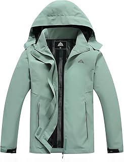 Women's Waterproof Rain Jacket Lightweight Raincoat Hooded Hiking Jacket...