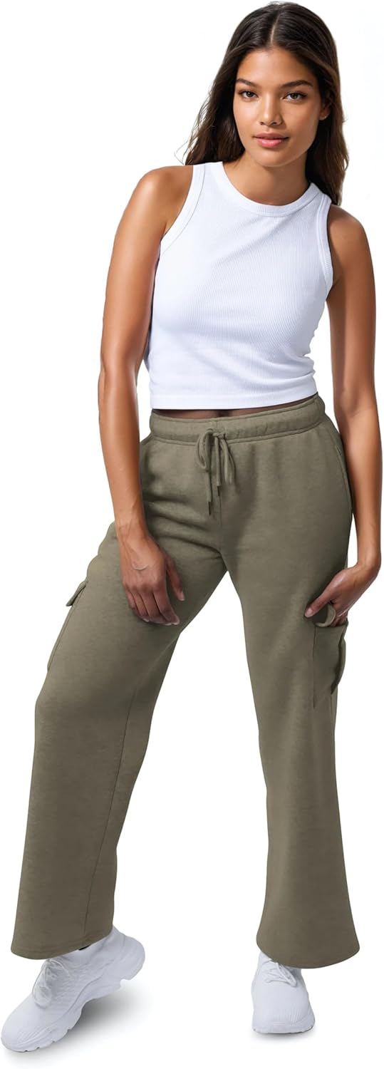 Common Stitch 3 Pack Sweatpants Women, Wide Leg Cargo Womens Sweatpants, Wide Leg Pants with Pockets (Available in Plus) - Image 2
