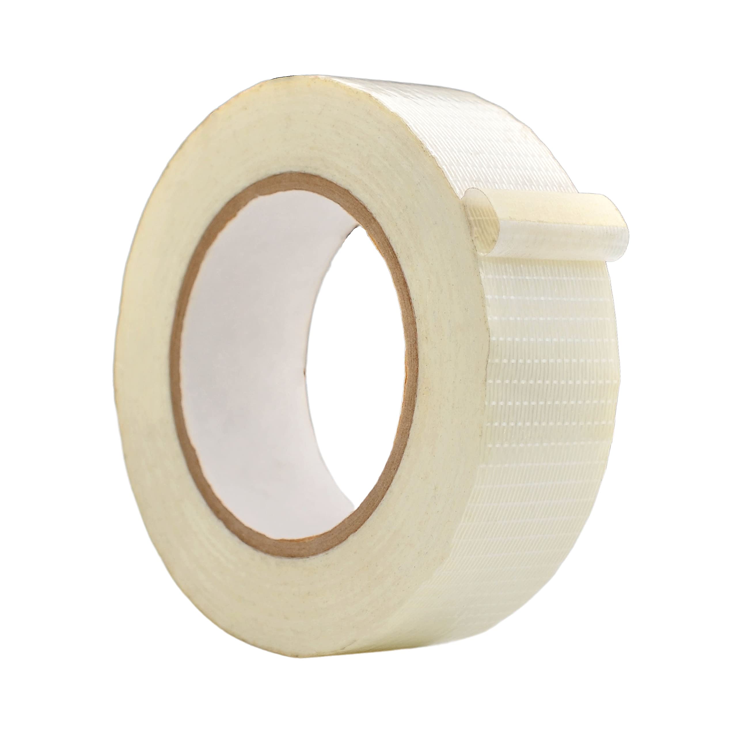 WOD BFST47 Bi-Directional Filament Strapping Tape, 1.5 inch x 60 yds. Fiberglass Reinforced Packaging Tape, Filaments Run H-V with High Adhesion and Tear Resistance, Hexayurt Tape