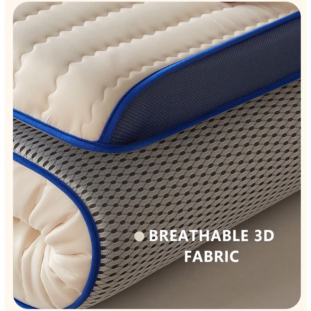 Sobrecolchón Cubrecolchón de Látex, Topper para Colchón de Matrimonio Topper para Colchón Individual Sobrecolchón de Espuma Viscoelástica Memory Foam Blue 135 * 200cm