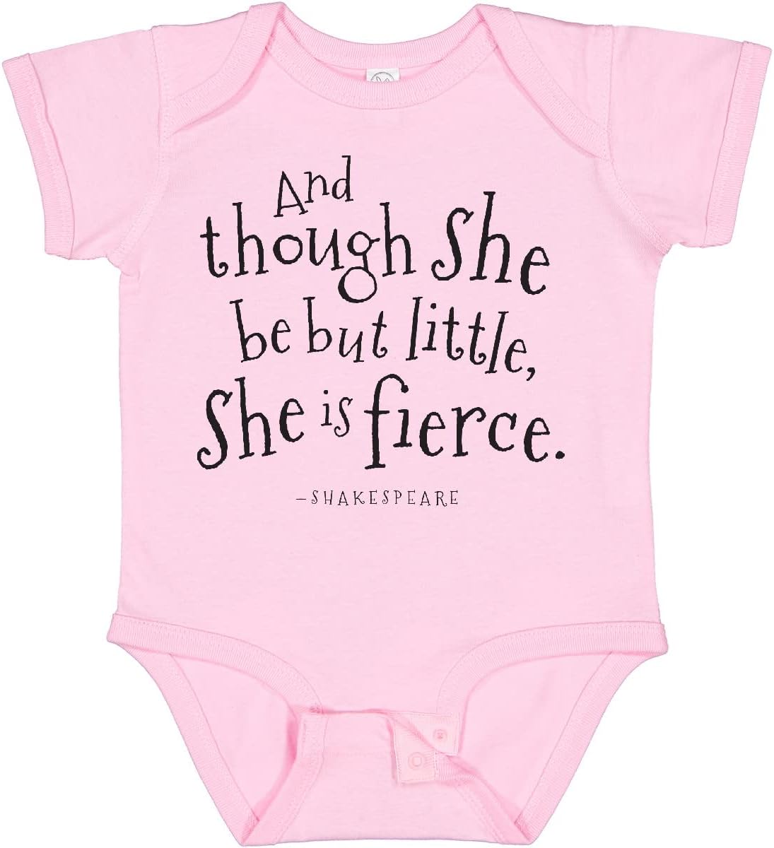 inktastic Though She Be But Little Shakespeare Quote Baby Bodysuit