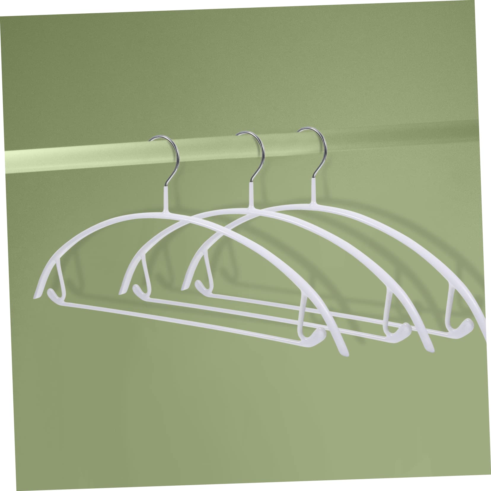 Perchas de Ropa Semicirculares de PVC Recubrimiento Antideslizante, Capacidad 8kg, Paquete de 10 Unidades para Armarios y Uso en Invierno