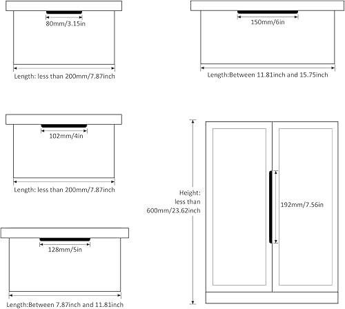 Miniatura 8 de Peaha Paquete de 10 tiradores negros de gabinete de cocina, accesorios de aleación de aluminio, para borde de gabinete, tirador de dedo negro 2.992
