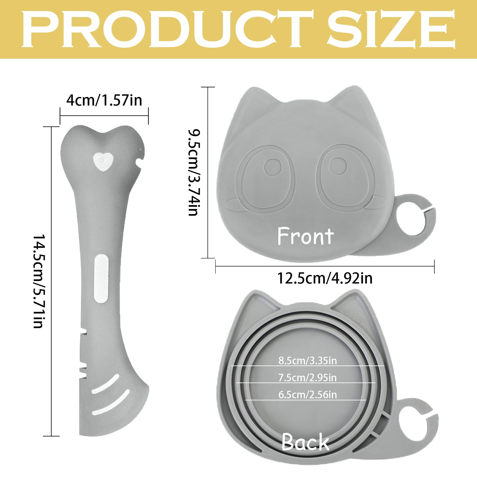 Set 2 In 1: Apriscatole E Cucchiaio Per Cibo Umido + Coperchi Silicone Per Scatolette