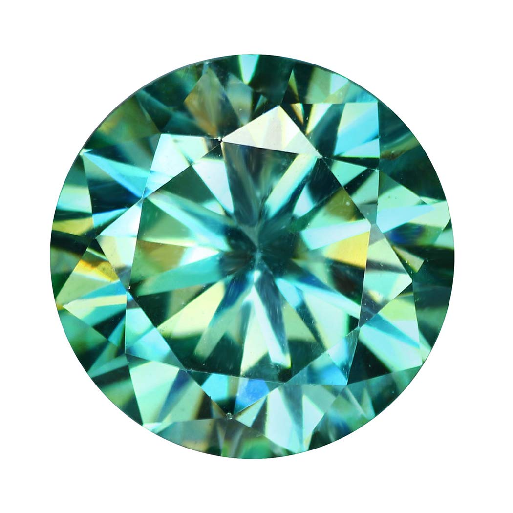 - Natural Blue | Green Moissanite Loose Gemstone 0.70 CT- 3.00 CT Round Cut Gems for Jewelry Making For Necklace for Men