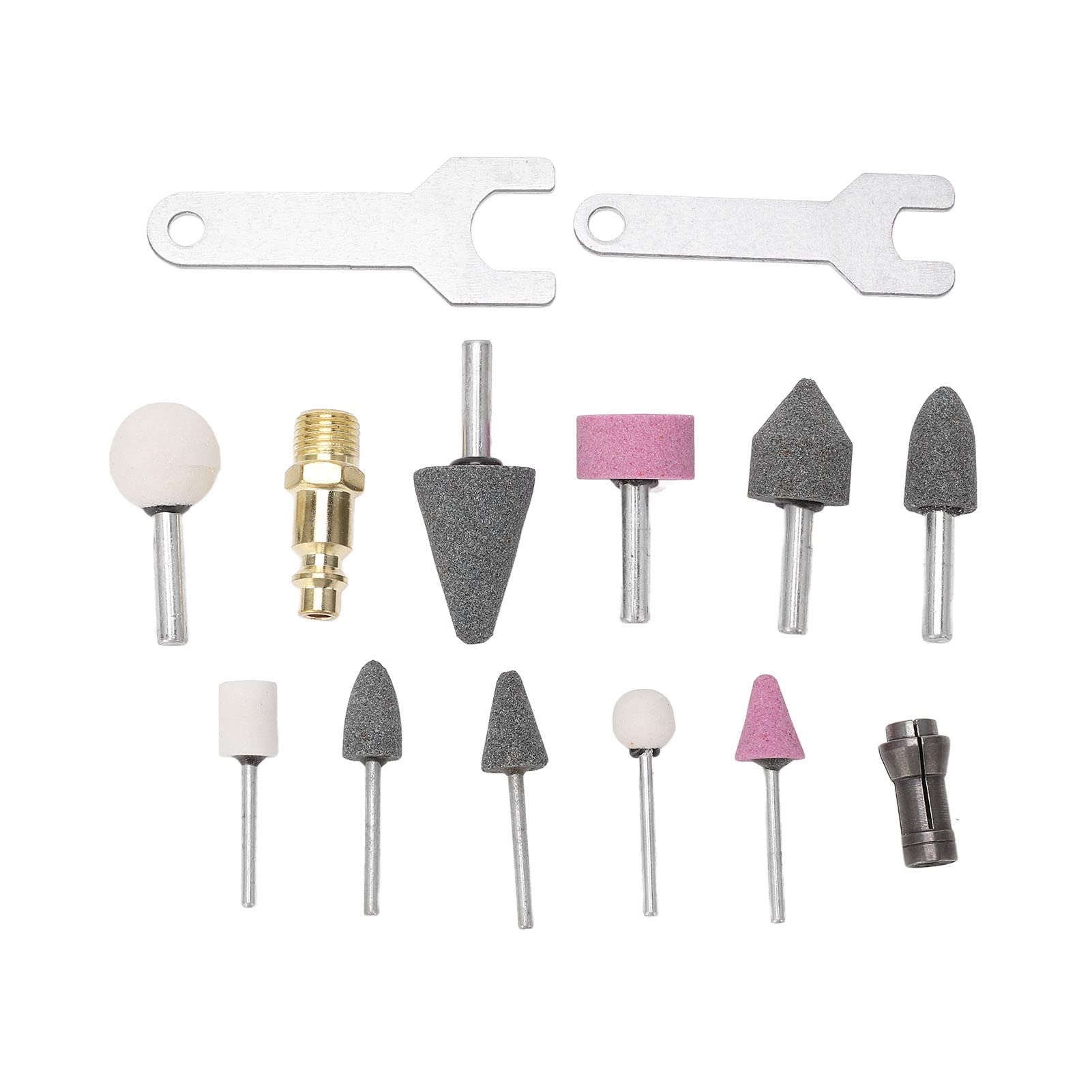 Smerigliatrice Pneumatica da 90 Gradi 20000 Giri/min 0,3 Pneumatica | Lega di Zinco, Acciaio Al Tungsteno, Pinze da 1/4" e 1/8", Set di Testine per Smerigliatura Ad Aria, Uso del Compressore,