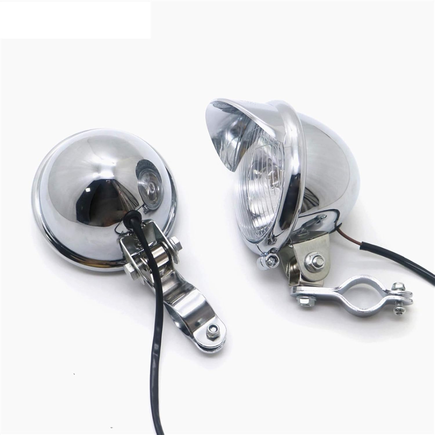 Faros adicionales Motocicleta Cromado Punto de Paso Luz de Niebla con Rodillo Jaula Guard Bar Tubo Soporte Soporte Soporte (Color : 1)
