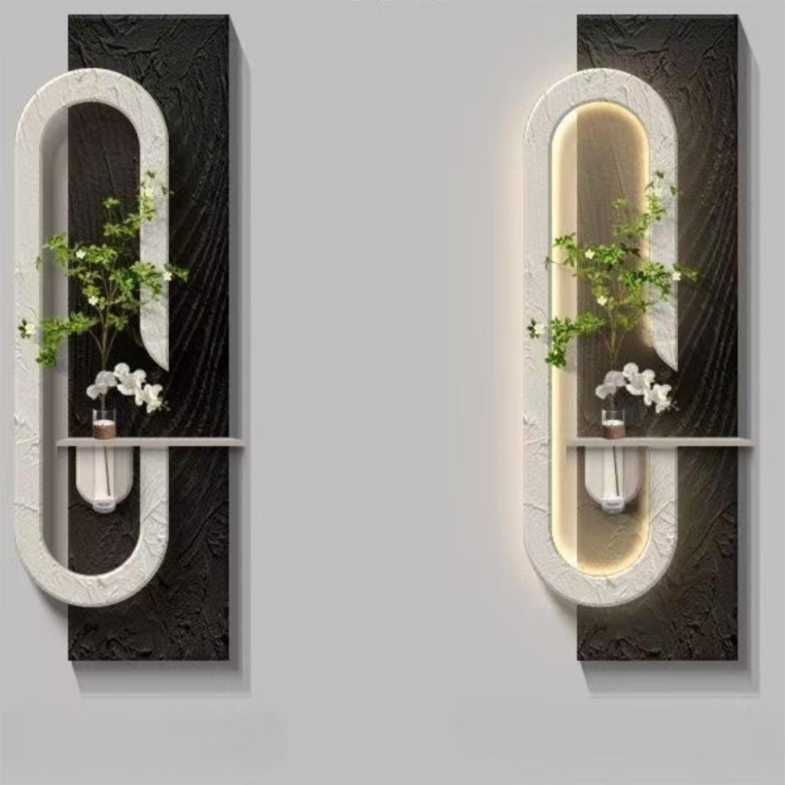 Zhiyuanfurn Modern 3D LED Sandstone Wall Art Sculpture, Plug-in Illuminated Hanging Mural, Sandstone 3D LED Wall Art for Entryway, Hallway, and Living Room Decor