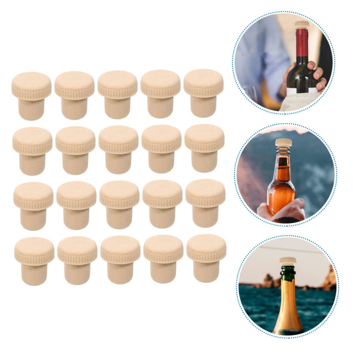 Cabilock 60 Piezas Corcho Tapón De Botella De Bebida Envasadora Al Vacio para Sous Vide Divertido Taponadora De Botellas De Cerveza Enchufar Tapón De Polímero Vino