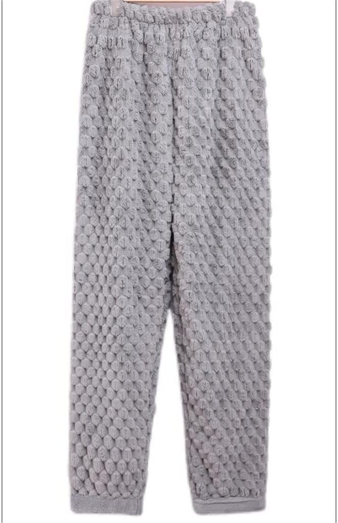 Thickened Winter Men's Pajamas Flannel Pajamas Pajamas Medium Long Bathrobe Household Suit(Large)