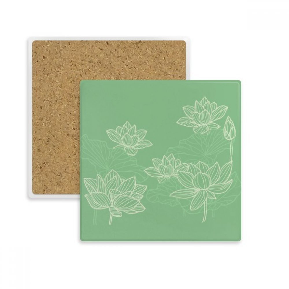 Coaster dessous de verre fleur de lotus carré absorbant multicolor