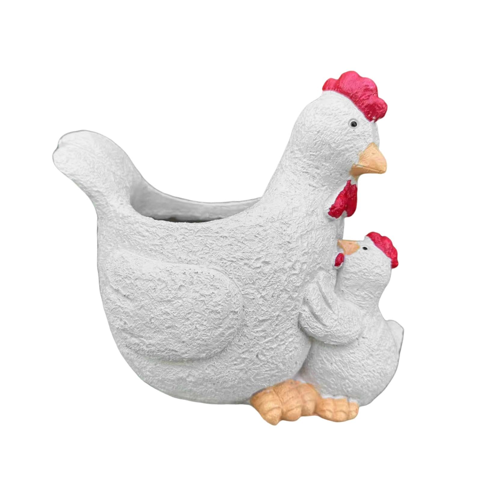 Poulet figurine hen et poussins : la solution pour égayer un bureau vide ou un jardin triste