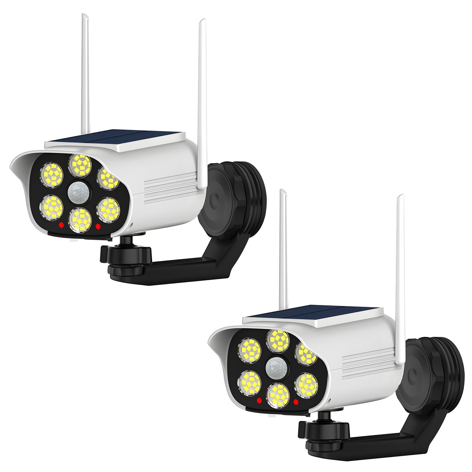 FROMCEO Realistic Solar Operated Simulation Surveillances Camera Light with LED Illuminations Deterrents Effect Texture Waterproof Solar Light with Attractor