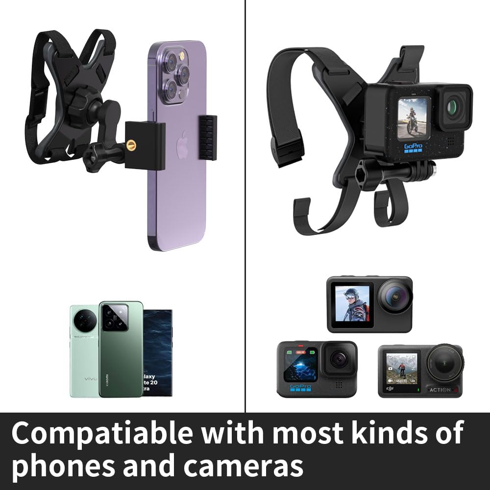 SOH Sangle de menton pour casque de moto avec clip de téléphone pour iPhone 15 Pro Max/14/13Pro/Max/Mini/Samsung, Google, LG, Pixel, Huawei, Xiaomi, tous les smartphones