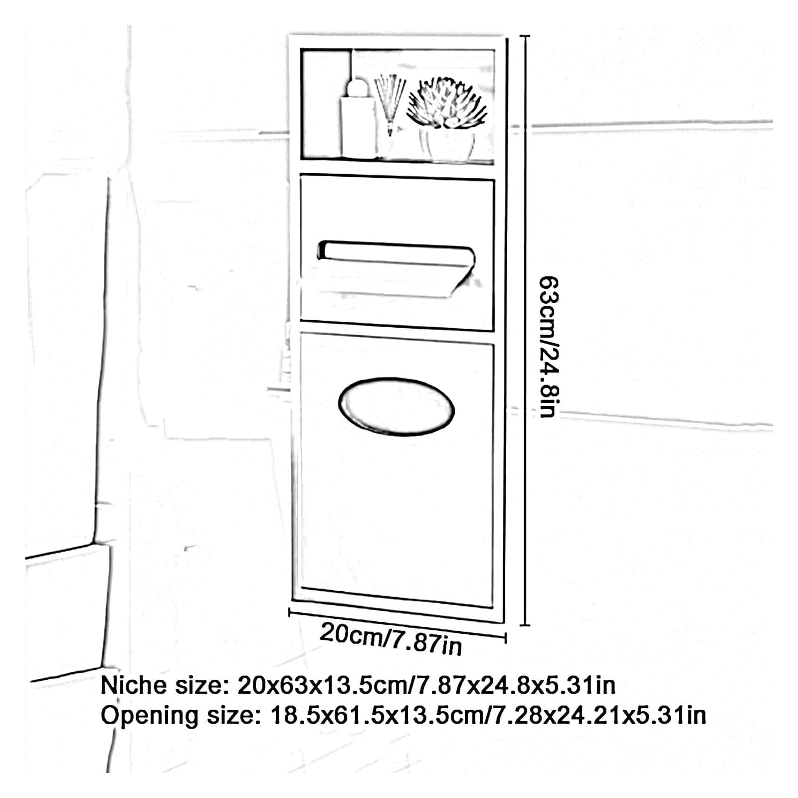 Pattumiera da incasso in acciaio inox per carta igienica, per bagno, cucina, soggiorno, camera da letto, hotel e casa