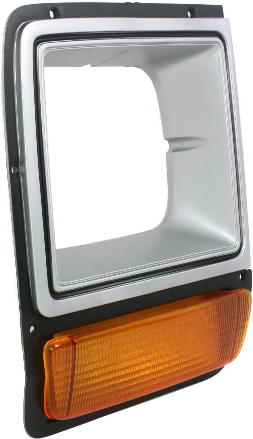for Dodge for Ramcharger for D100 for D150 for D250 for D350 for W100 for W150 for W250 for W350 Truck Headlight Headlamp Bezel Pair Set W/Corner Parking Light Painted Silver