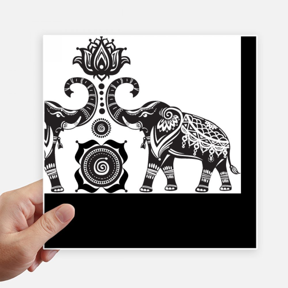 Stickers de elefante de 20cm para pared maleta portátil y vinilos decorativos cuadrados 4 piezas