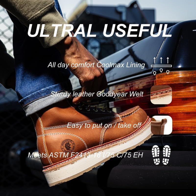 ROCKROOSTER Norwood - Steel Toe Work Boots for Men VAP621 - Image 5