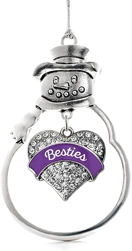 Miniatura 58 de Inspired Silver - Adorno Colombia Charm - Adorno de muñeco de nieve con forma de corazón de plata pavé con joyas de circonita cúbica