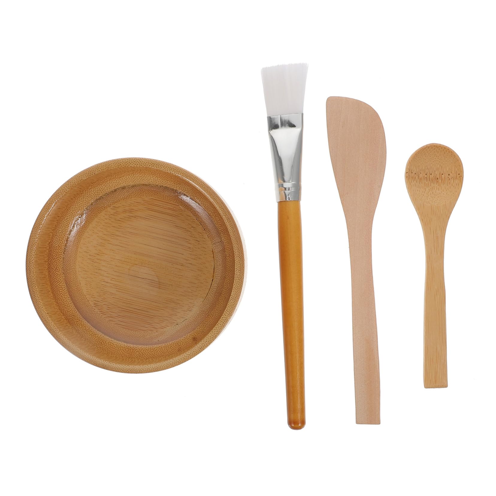 SOESFOUFU Facial Mask Mixing Tool Wooden Bowl Set Diy Face Mask Kit Spa Bowls for Facials
