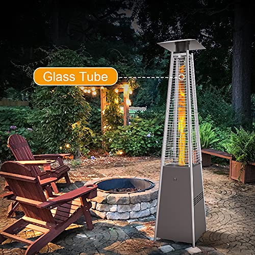 Keesha Glass Tube For Patio Heater Replacement Quartz Glass Tube Compatible With Pyramid 4 Sides Patio And Outdoor Heater - 49.5" Tall 4" Diameter #TOP5