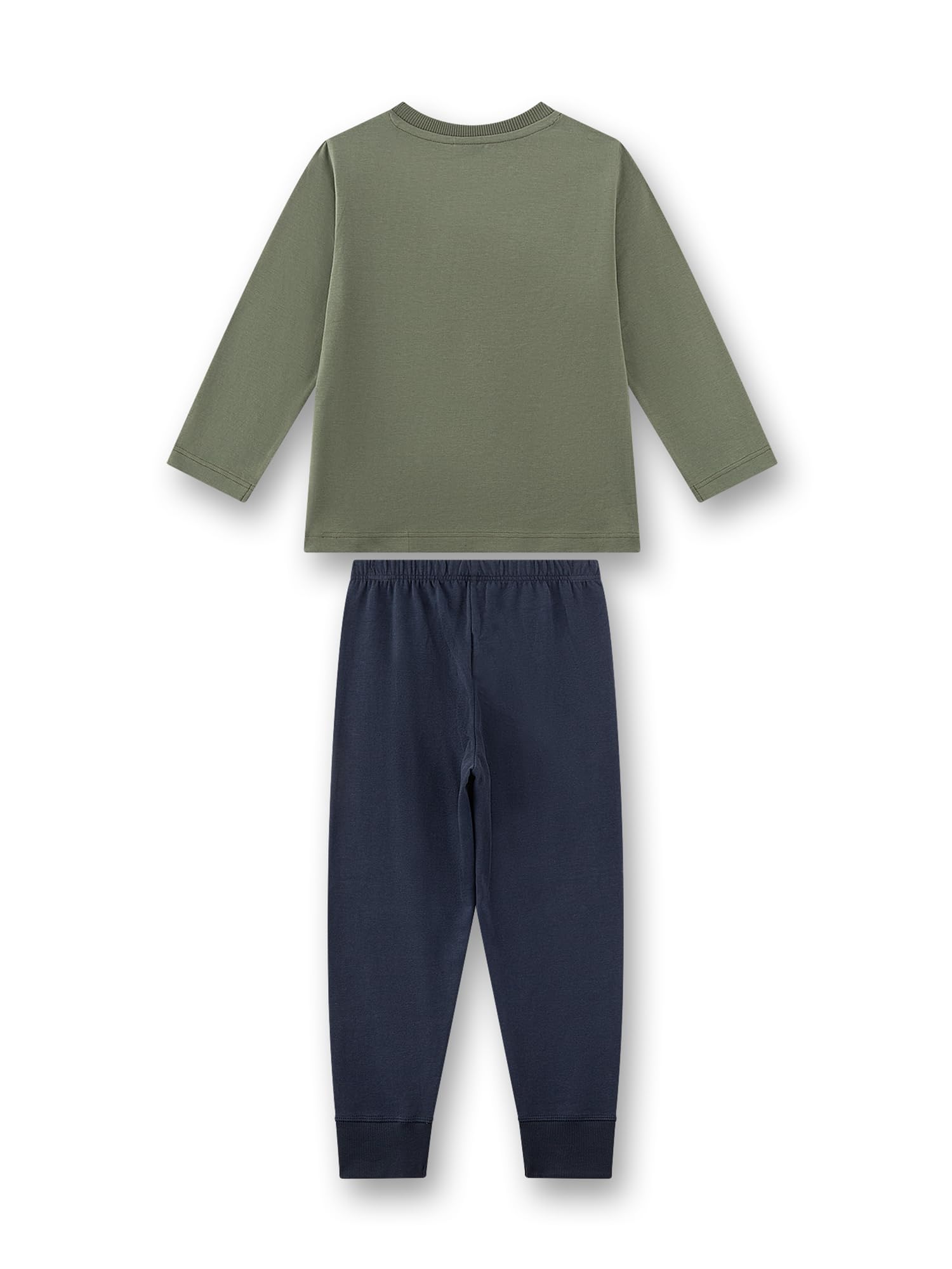 Sanetta Pigiama lungo per bambini, motivo orso cachi, in cotone, colore: verde