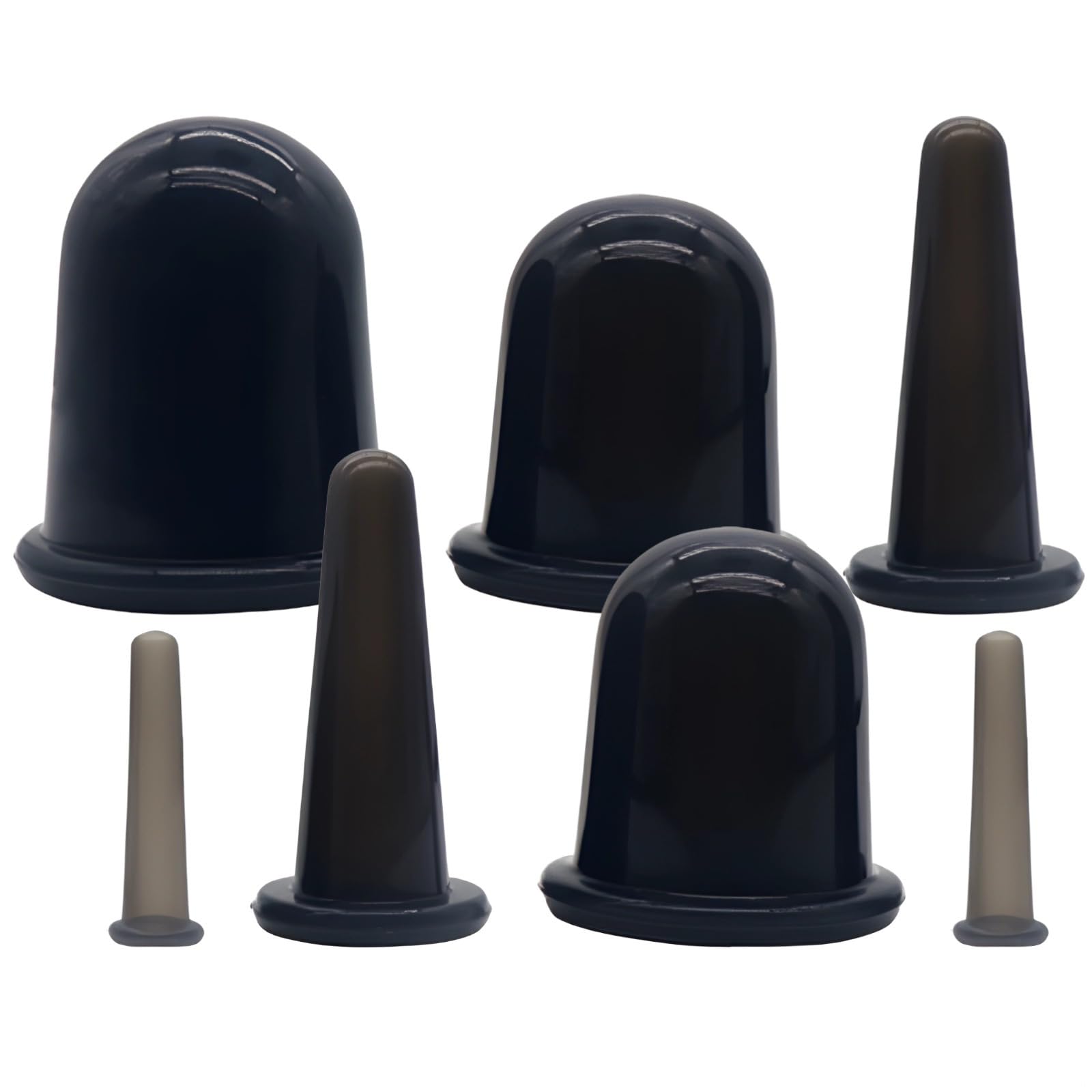 Kit di coppettazione in silicone da 7 pezzi per il trattamento del viso e del corpo, include 2 piccole, 2 medie, 2 grandi, 1 tazza XL, morbida e delicata, facile da usare, perfetta per contouring e