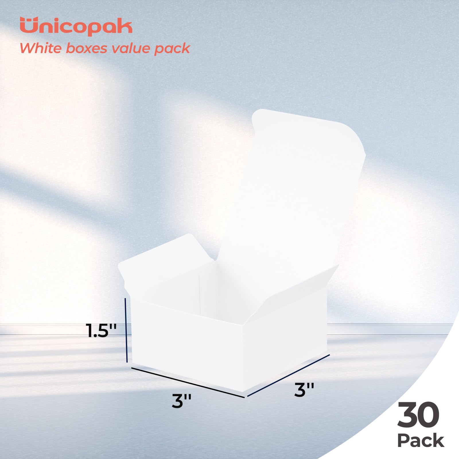 Amazon.com: UnicoPak 30 Pack 3x3x1.5 White Mini Gift Boxes - Food