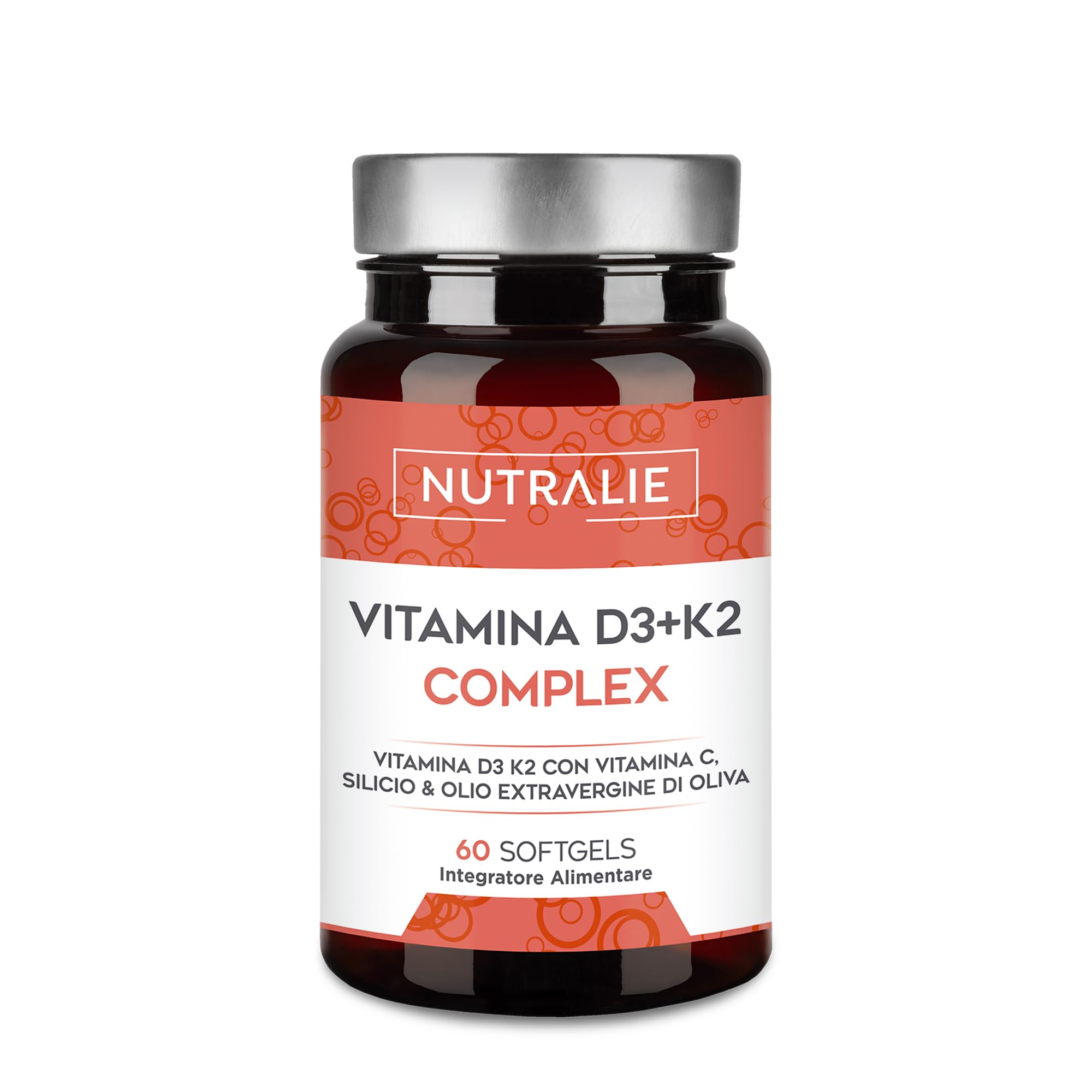 Vitamina D3 e K2 10000 UI - Immunità Ossa e Muscoli - Vit D3 K2 MK7 con Vitamina C e Olio Extravergine di Oliva - 60 Softgel Vitamina D Complex Nutralie