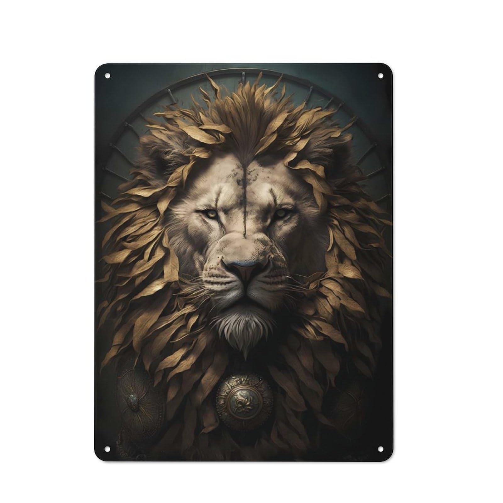 Junmoney Style-15 Lion Fairy Tale Vintage Metal Sign 40X30cm For Studio Or Craft Room, For Kitchen, Dining Room And Home Bar Wall Decor