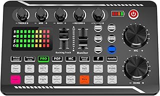 External Sound Card, USB Audio Adapter with Headphone and Microphone Jack, Volume Control, Stereo Sound Live Stream Card Plug Play for PC Laptops Desktops (Black)