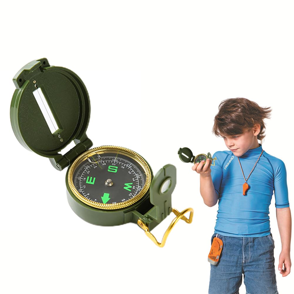 Bussola Militare Tascabile - Professionale, Camuffamento Verde, Per Escursionismo E Outdoor