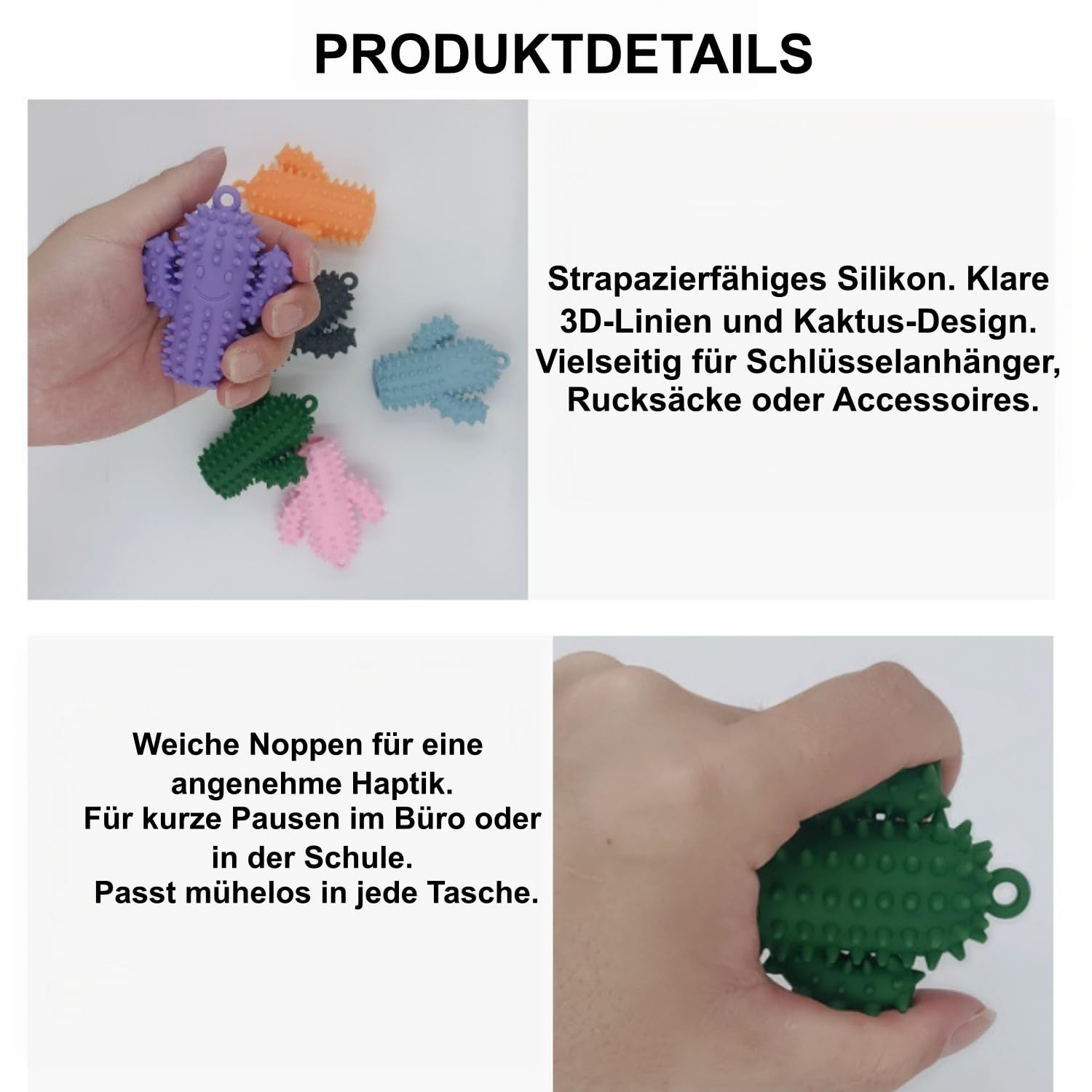 Silikonowa zabawka fidget, sensoryczna zabawka antystresowa do biura, szkoły, w podróży i do domu, prezent do relaksu (pomarańczowy (A), 6 sztuk w zestawie