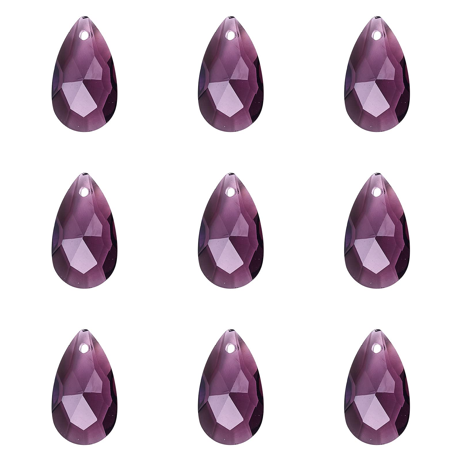 Spritewelry 100Pcs Teardrop Beads Top Drilled Faceted Drop Glass Beads Hanging Crystals Indigo Chandelier Crystal Prisms Pendants for Jewelry Making DIY Lamp Suncatcher Decor โ image 1