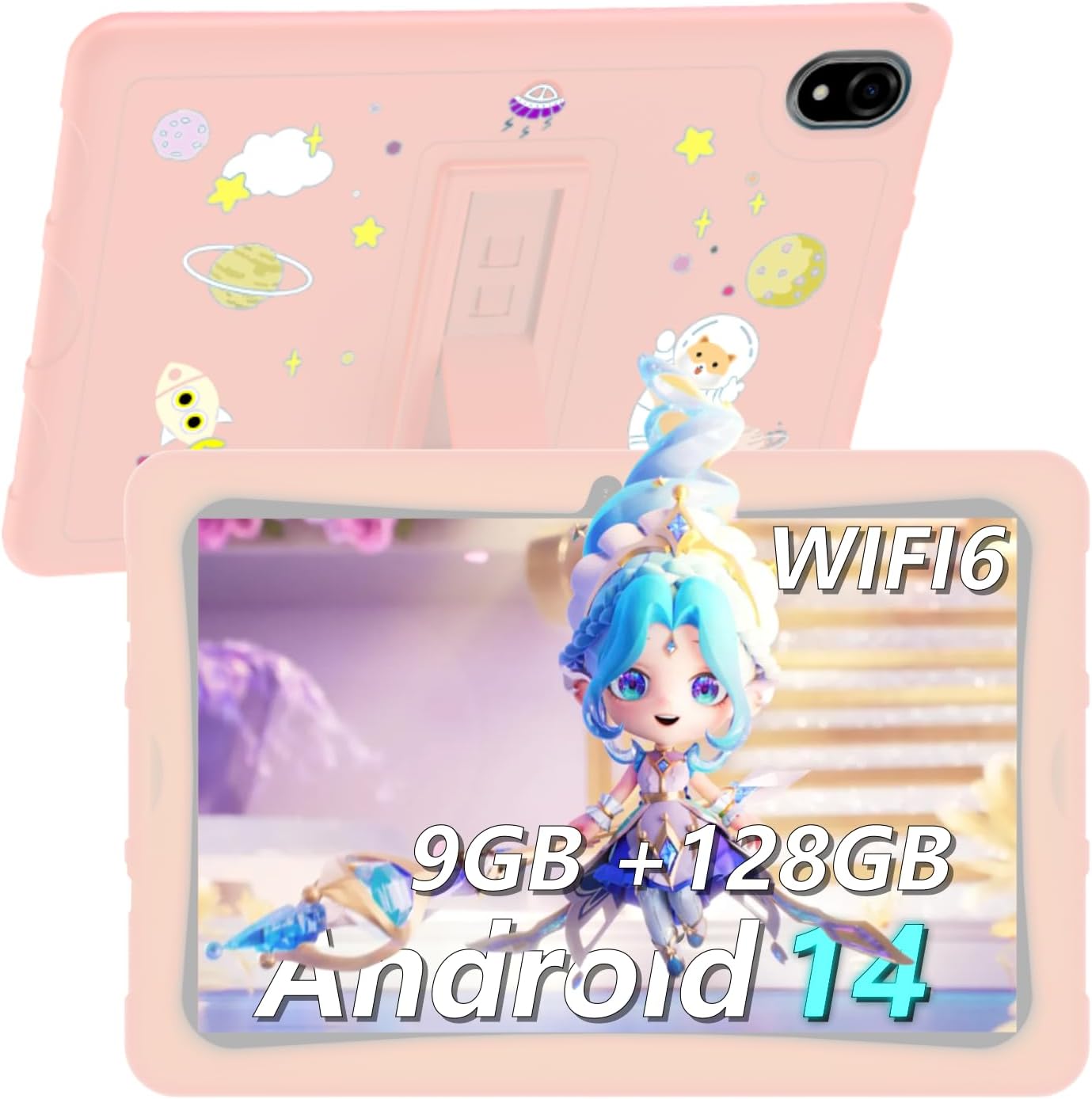 Doogee U10 Tablet, Android 14, 9GB RAM, 128GB/1TB Storage, 10.1 Inch, 5060mAh, Widevine L1, TUV Low Blue, Parental Control, Pink