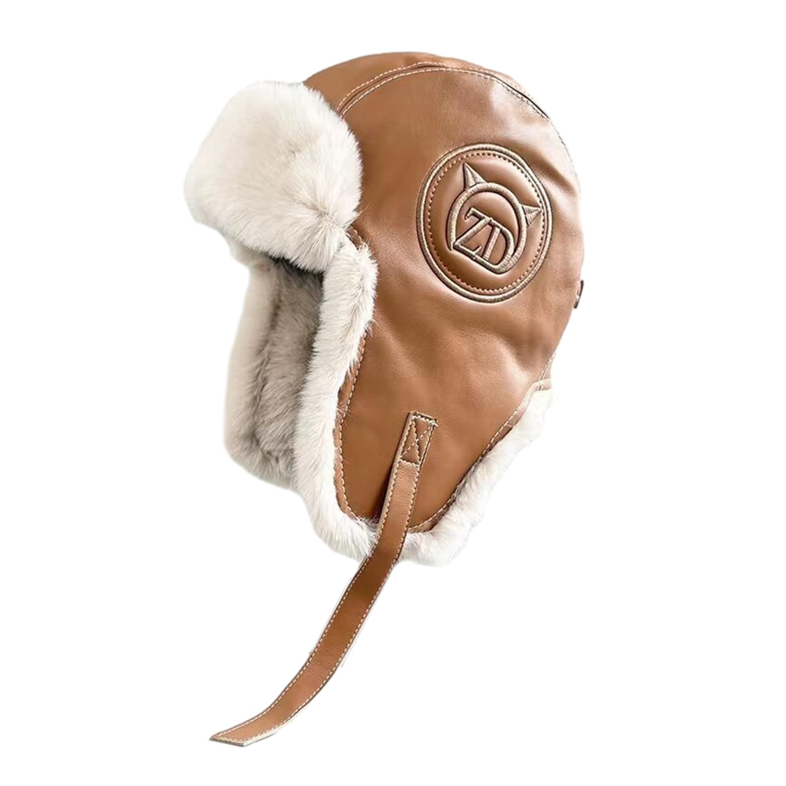 Vintage Hat for Adult Winter Role Play Party with Ear Flap Stage Performances Costume Headdress Brown