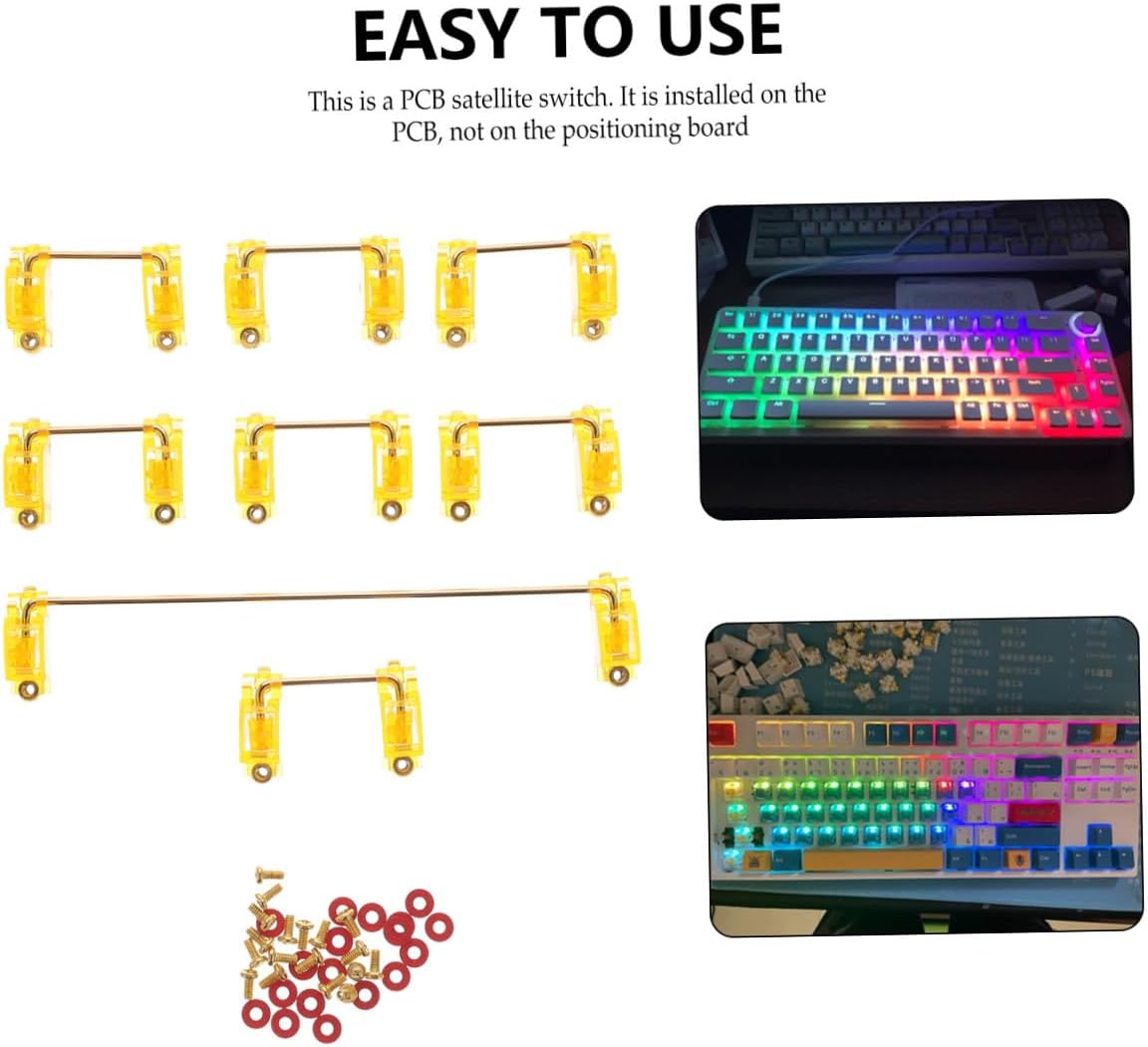 MERRYHAPY Plated Screw Satellite Shaft Mount Plate Stabilizer for Keyboard Ergonomic Typing Tactile Keyboard