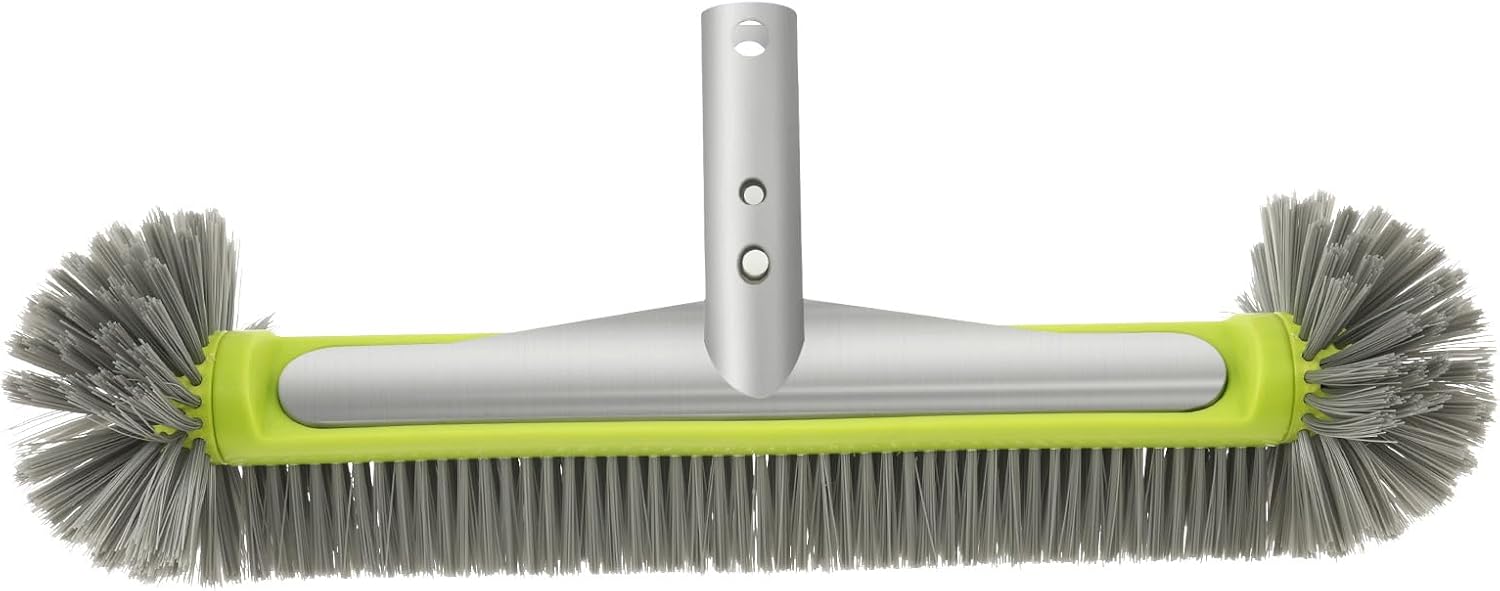 360 Degree Swimming Pool Brush Head, Heavy Duty Cleaning Brush, Aluminum Alloy Brush Head with High Hardness Bristle for Cleaning Corner Wall Tile Floor