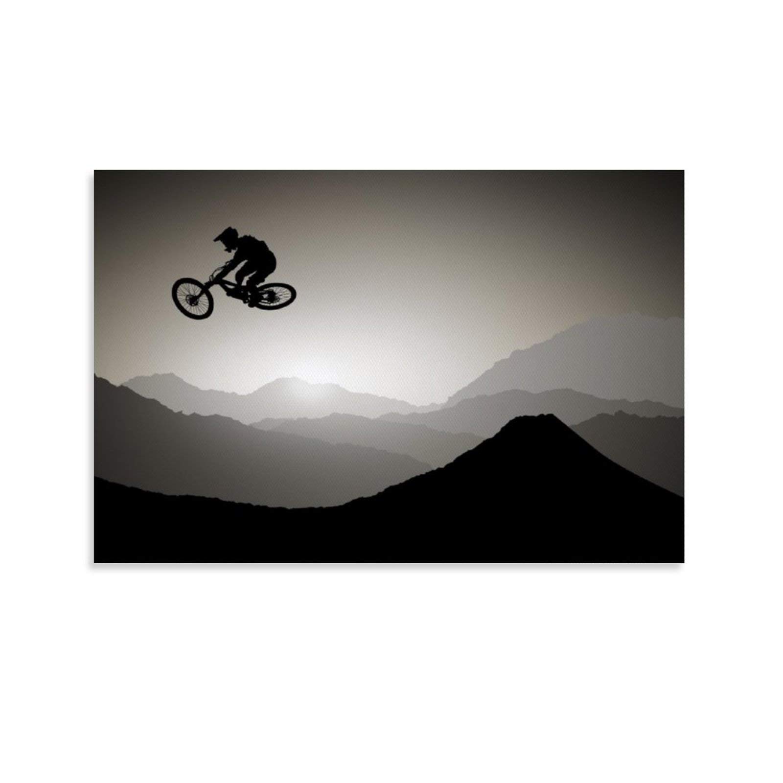 Fanff Unframe-Style1 Downhill Mountainbiker Mtb Canvas Art Poster And Wall Art Picture Print Modern Family Bedroom Decor Posters 24X36inch(60X90cm)