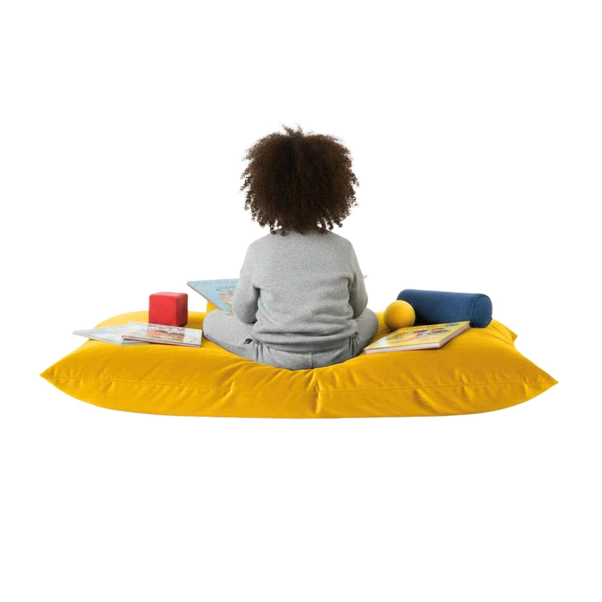 Kosiproducts Beanbag Floor Square Cushions Pillow Plush Velvet 100% Soft Polyester-[50cmx50cm, Lemon — image 1