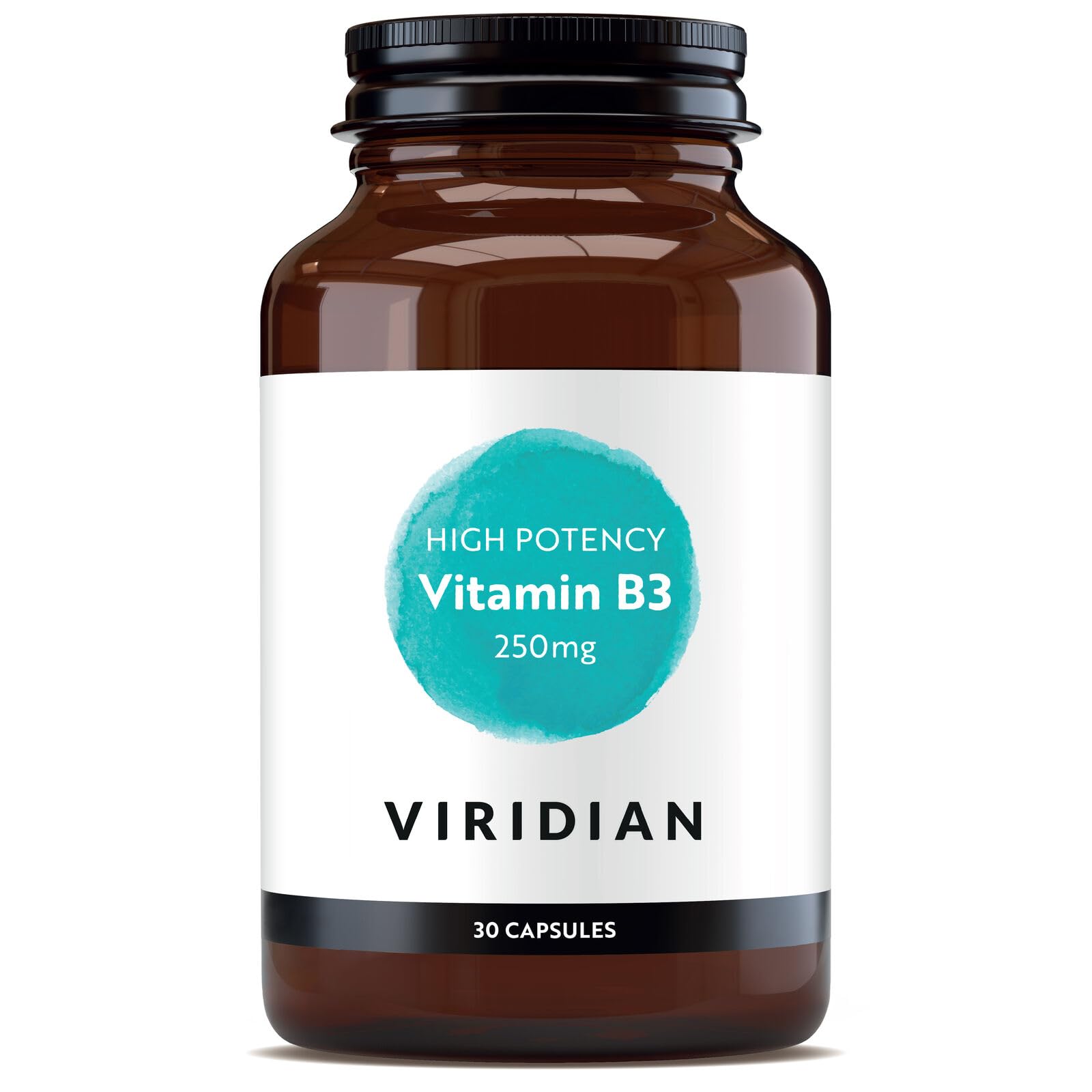 Viridian - High Potency Vitamin B3, 250mg - 30 Caps | Reduce Tiredness & Fatigue | Skin & Nervous System Support | Nicotinamide & Nicotinic Acid | Vegan Friendly | Nutritionist Formulated